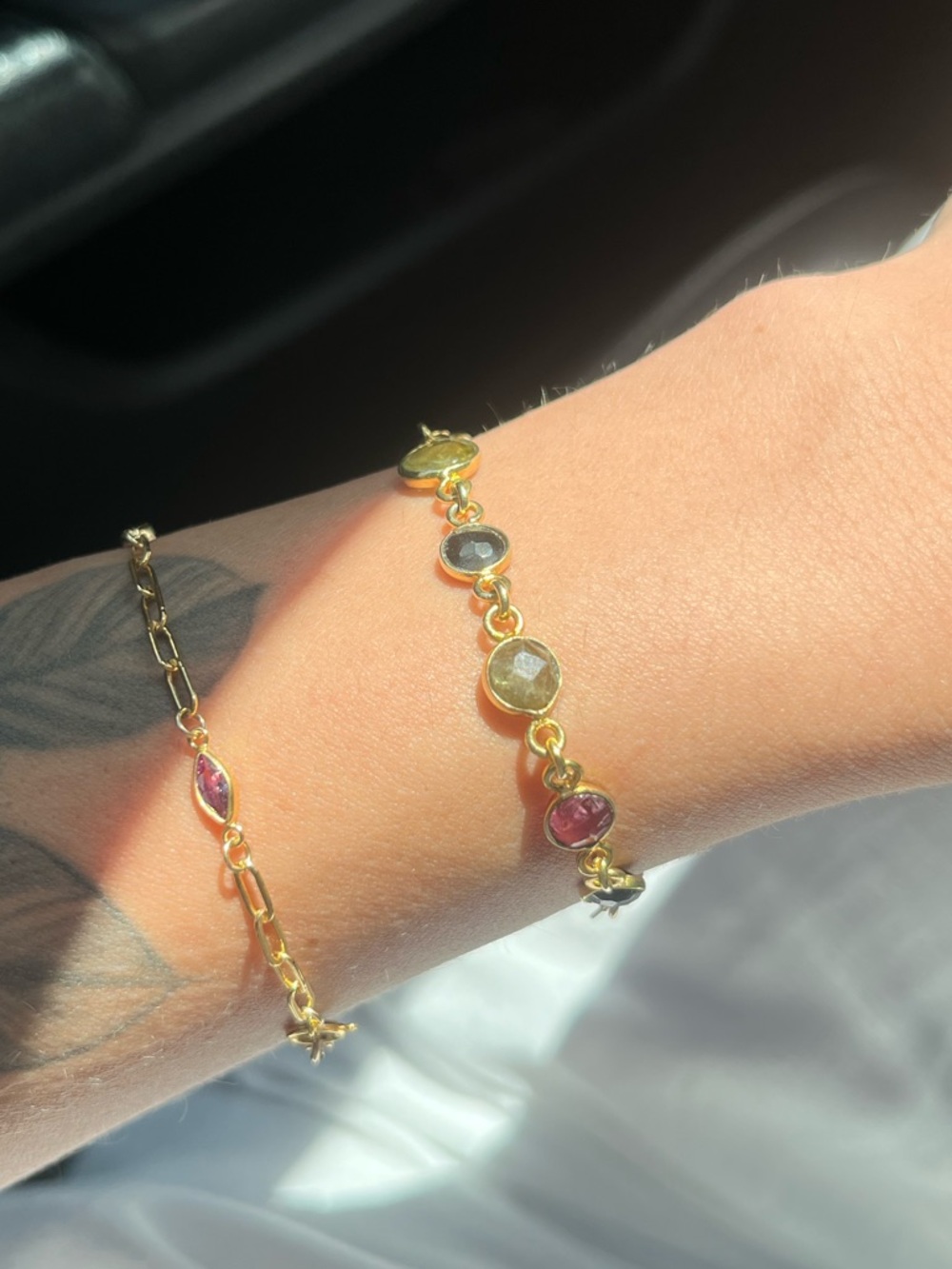 Tourmaline Gold Bracelet | Handmade Natural Tourmaline